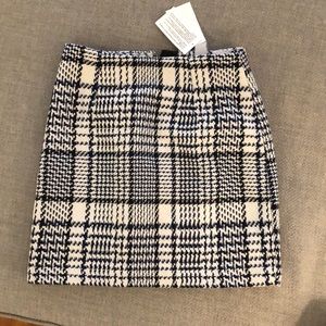 Blue and black plaid skirt
